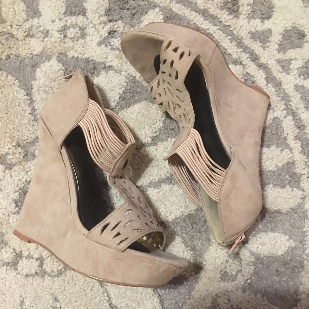 Suede wedges
